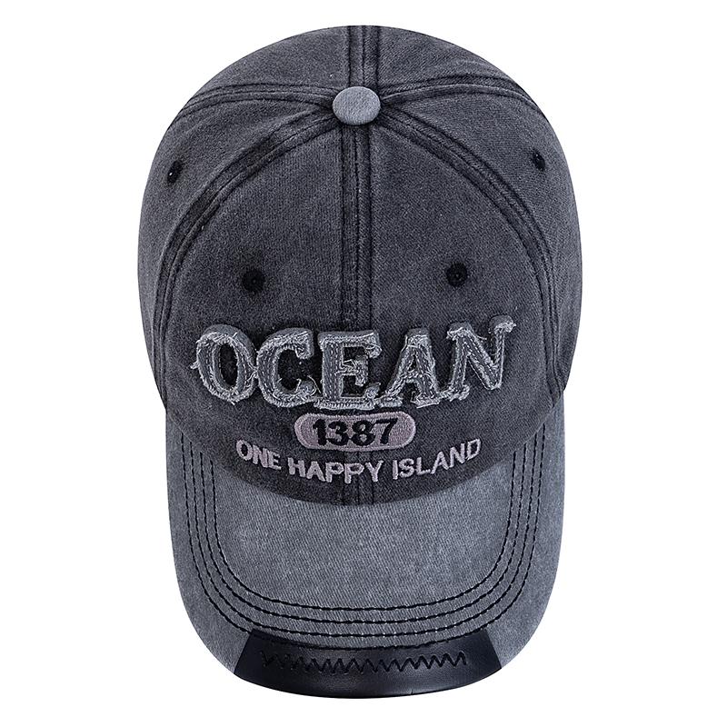 New Style Unisex Baseball Cap OCEAN 1387 Letter Embroidery Dad Hat Women Men Outdoor Washed Cotton Cap