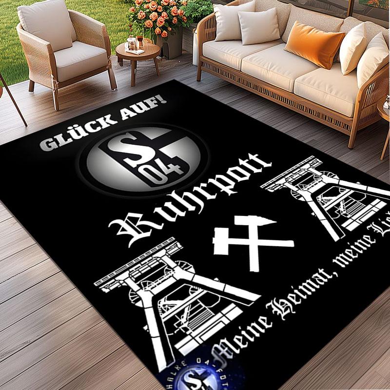 FC Schalke 04 Print Rug, Washable Floor Carpet, For Entryway Dorm Laundry Room Office Study, Home Decor Birthday Christmas Gift
