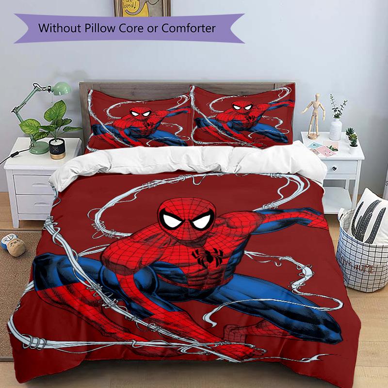 Spiderman Wonder Print 3Pcs Bedding Setduvet Cover With 2 Bedropillowcase Home Birthday Gift