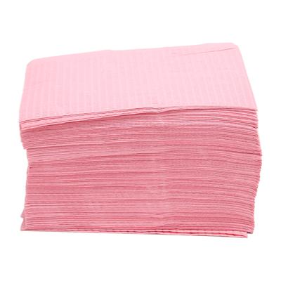 125Pcs Dental Bibs Disposable Waterproof Absorbent Tattoo Bib for Body Cover Pink
