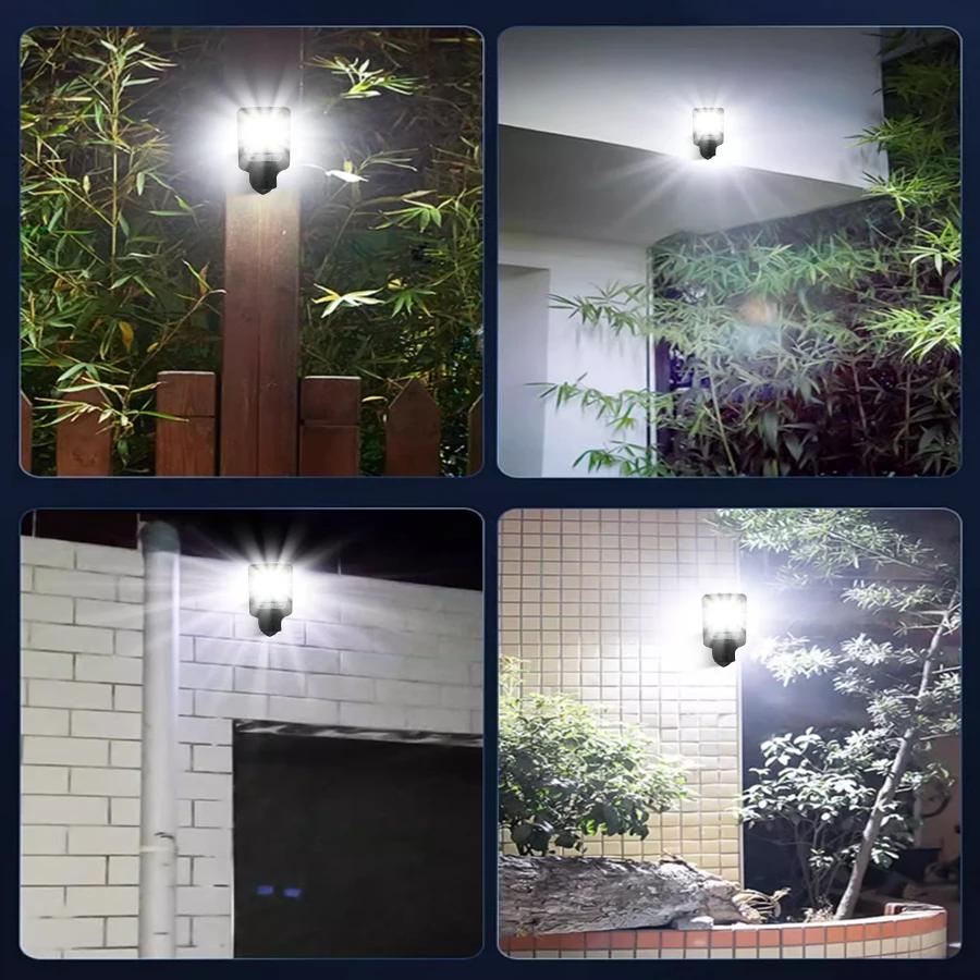 Outdoor Solar LED Lights Waterproof 8000Lumen Super Bright Wall Lamp With Motion Sensor Remote Control Garden Street Light
