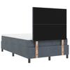 LED Box Spring Bed with Headboard Dark Grey 120 X 190 Cm Velvet