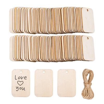 52x34mm handgefertigter Weihnachtsanhänger aus Holz mit Hanfseil