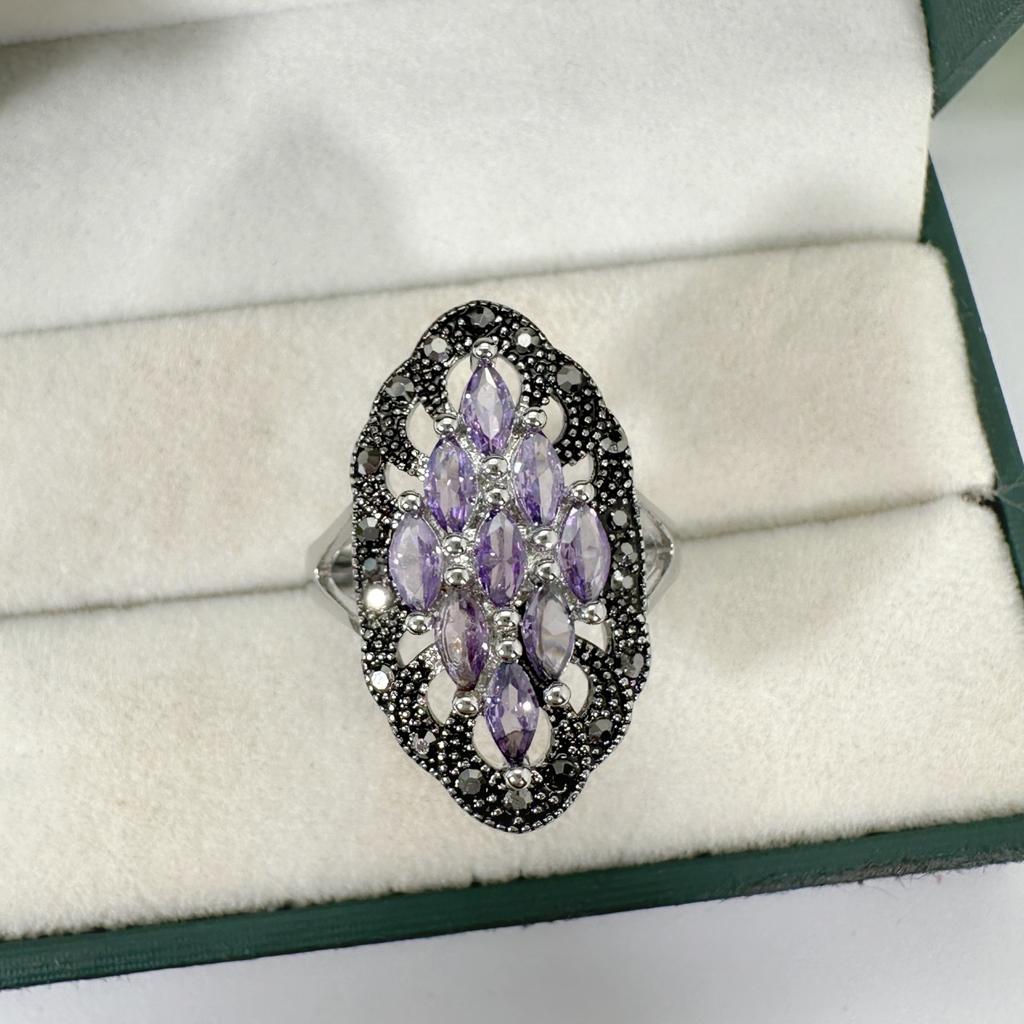 Vintage Elegant Thai Silver Black Garnet Zircon Ring Silver Thai Silver Pomegranate Red Diamond Red Dust Women's Stone Ring 2026