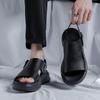 Thick Soled Casual Men's Sandals High Quality Trendy Minimalist Design Party Adult Shoes Classic Black or Office New