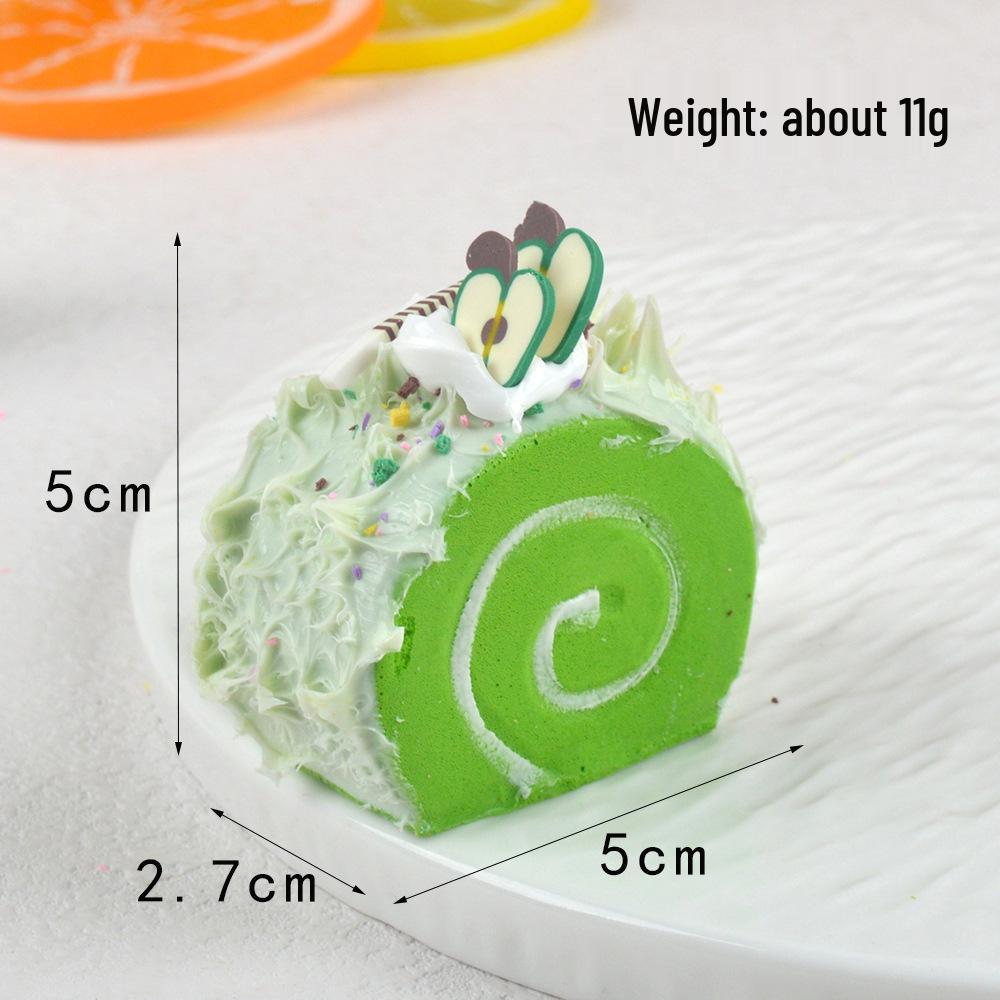 5cm Mini Swiss Roll Model Cake with Fake Fruit and Cream – Children's Toy Display Ornament