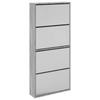 Shoe Cabinet with Mirror 4 Flip Down Compartments Grey Sonoma 63 x 17 x 134 cm