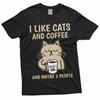 Lustiges Kaffee und Katzen T-Shirt Ich mag Katzen Kaffee und vielleicht 3 Leute Weihnachten lustiges Geschenk für sie ihn