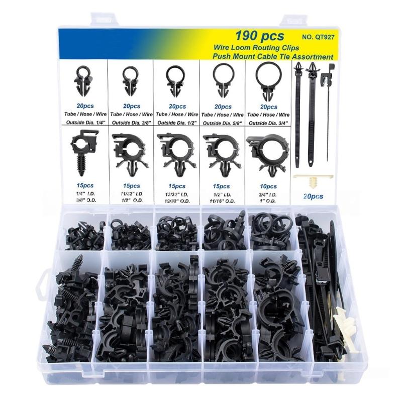 

Nylon Cable Ties Set Feature Easy Push in Clip and Side Mount Design for Efficient Space Utilization in Various Applications