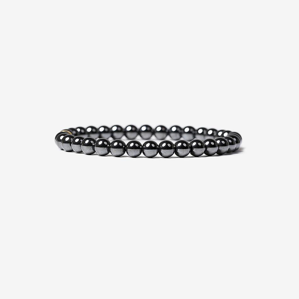 Aekki Gold Plata Hematite Natural Stone Bracelet