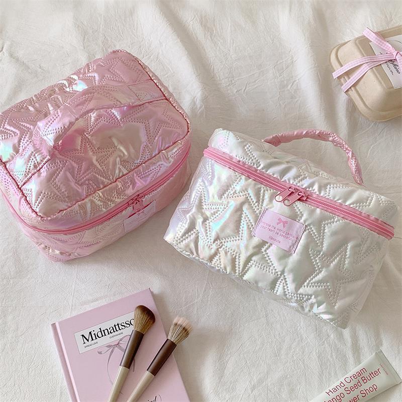 High-Value Star-Shaped Handbag Makeup Bag Cosmetic Bag Large Capacity Toiletry Bag, Portable Travel Essential Storage Bag Gift