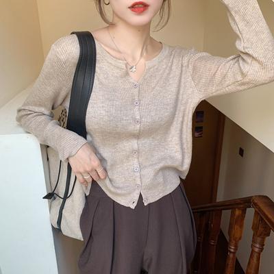 Hochwertige Strickjacke Damenmantel Pullover 2024 neu Herbst und Winter lässiges langärmeliges Unterhemd
