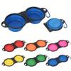 Portable Collapsible Double Pet Bowl Expandable Feeding Bowl Double Dog Food Bowls  Cat