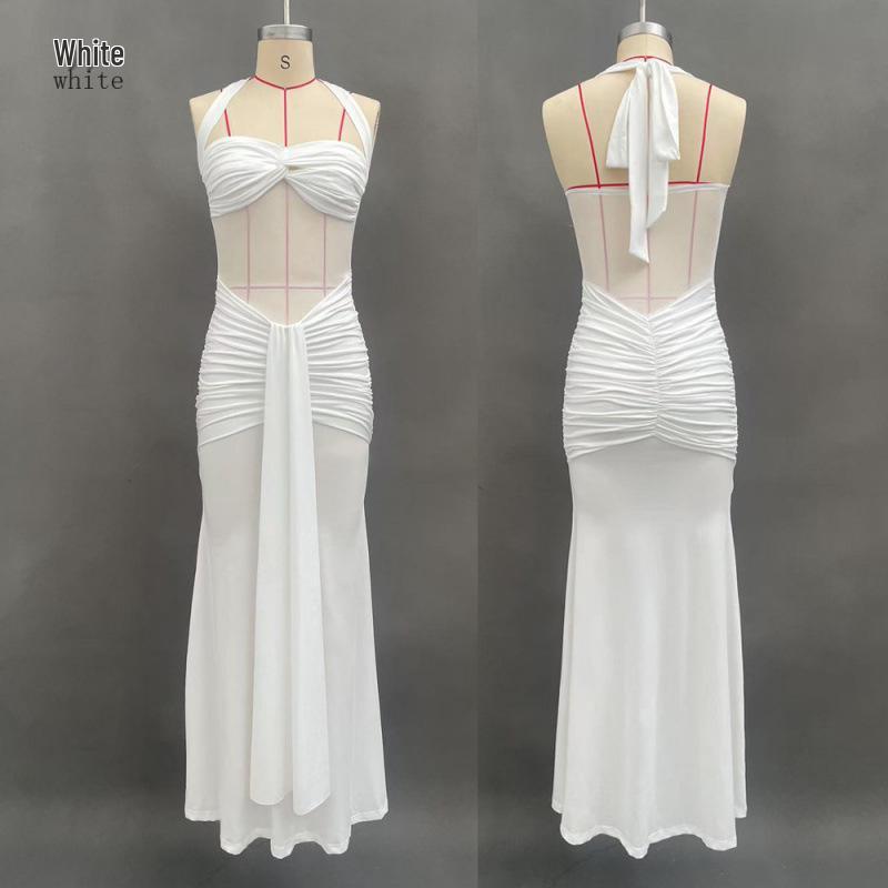 Women's 2025 Backless Bodycon Ruched Dress