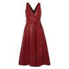 Women's Dress Real Lambskin Leather Red Stylish Elegant Handmade Genuine Fit