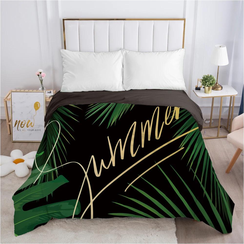 

140X200 240X220 For Home Nordic Leaf Grey Duvet Cover Comfortable Quilt Blanket Case Queen King Bedding EU Single(135*200cm)3pcs