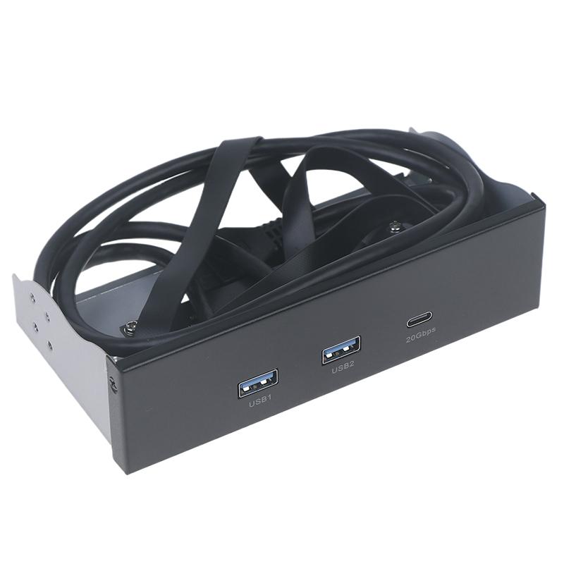 Usb Front Panel For Pc 2 Port Usb 3.2 Gen1 5Gbps + 1 Port Type-C 10Gbps/20Gbps Hub For Desktop 5.25Inch Floppy Drive Bay