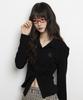 Yujen Basic Collar Semi-Crop Shirt_Black