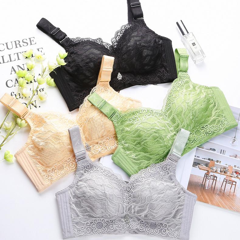 Lingerie Women's Thin Bra Summer Thin Bra No Underwire Large-sized Full Cup Closure Bra Push Up Bra