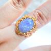 Light Jewelry Seiko Natural Denier Ring Women'S Stone Plated 10K Gold Vintage Jewelry