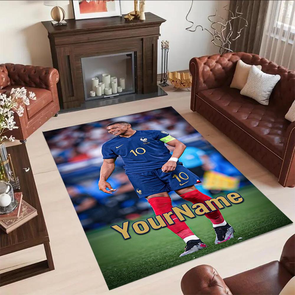 Mbappe 45 Personalized Text Area Rug Perfect for Balcony Decorate room Game Room Bedrooms Antislip Carpet Decorate Offices Gift for Festivals