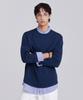 Dibeullu Tailored Crew Neck Long Sleeve Navy