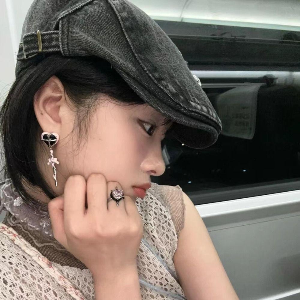 Chic Vintage Harajuku Hats Adjustable Painter Berets Caps Retro Sweet Cool Y2k Hats Women