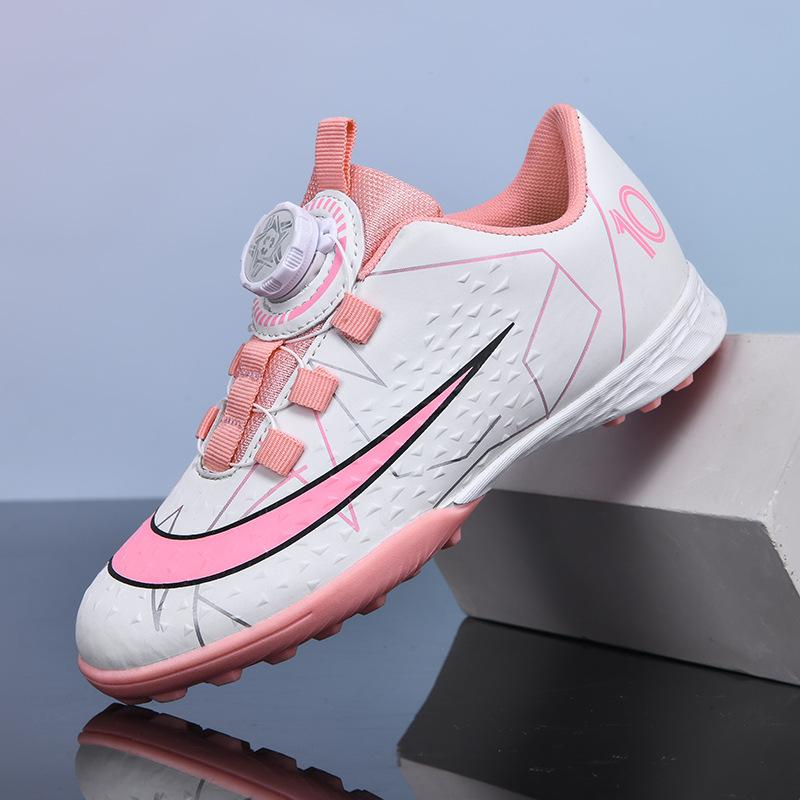 Lace-up Soccer Shoes Boys and Girls World Cup Shattered Nails Rotating Buttons Elementary School Students Training Sports Shoes