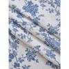 Blue Floral Full Blackout Perforated Curtain Suitable for Living Room and Bedroom Blackout Decoration Curtains
