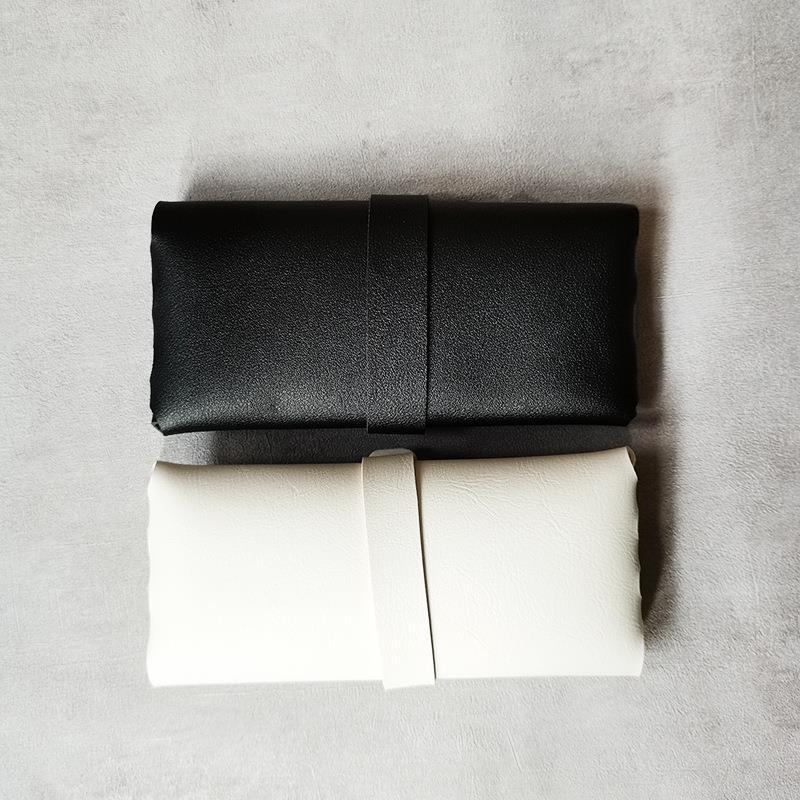 Retro Literary Minimalist Soft Leather Eyeglass Case - Portable Anti-Pressure Sunglasses Pouch for Girls