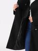 Allegra K Women's Button-Down Coat, Stand Collar, Long Sleeves, Belted, Winter Classic Long Coat, Black, Size M