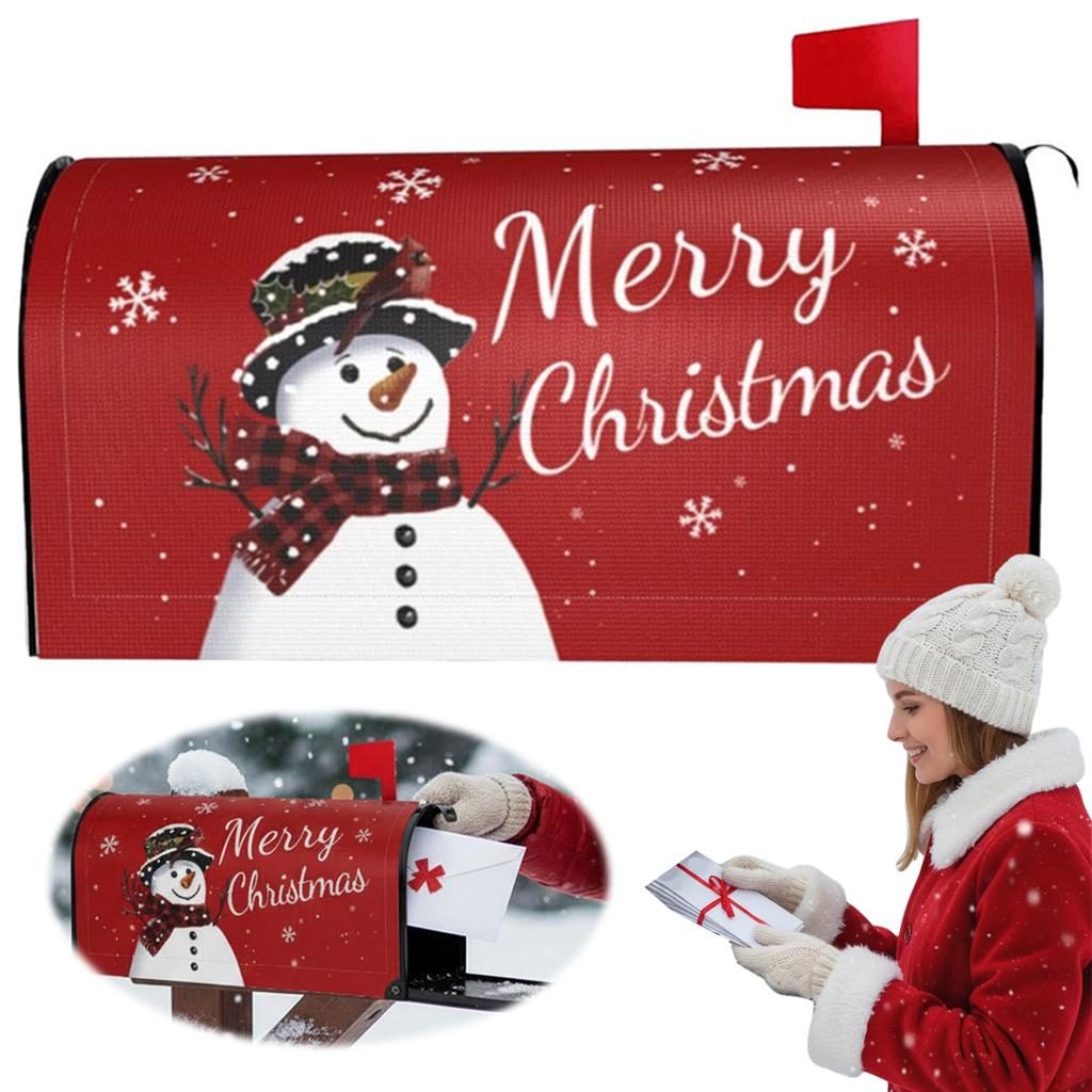Winter Large Mailbox Cover Oversized Xmas Mailbox Dust Cover Anti-Scratch Letter Case Protection Sleeve for Garden Ornament