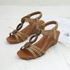 Sandali con zeppa bohémien da donna Sandali vintage da donna Scarpe romane antiscivolo Sandali casual da donna Sandali platform gladiator