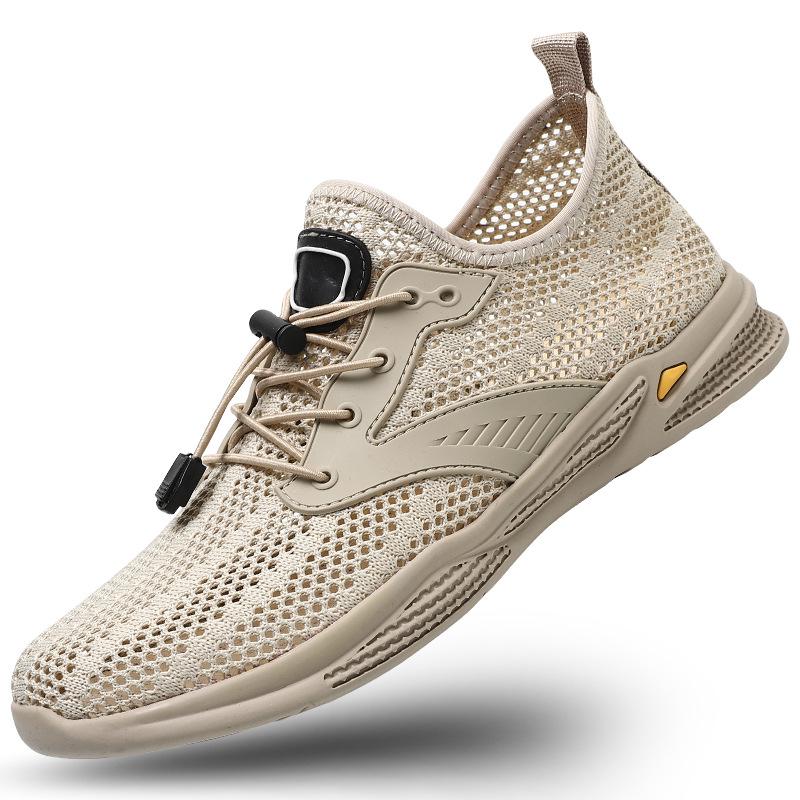 Men s Trendy Round Toe Breathable Mesh Shoes with Elastic Band 46