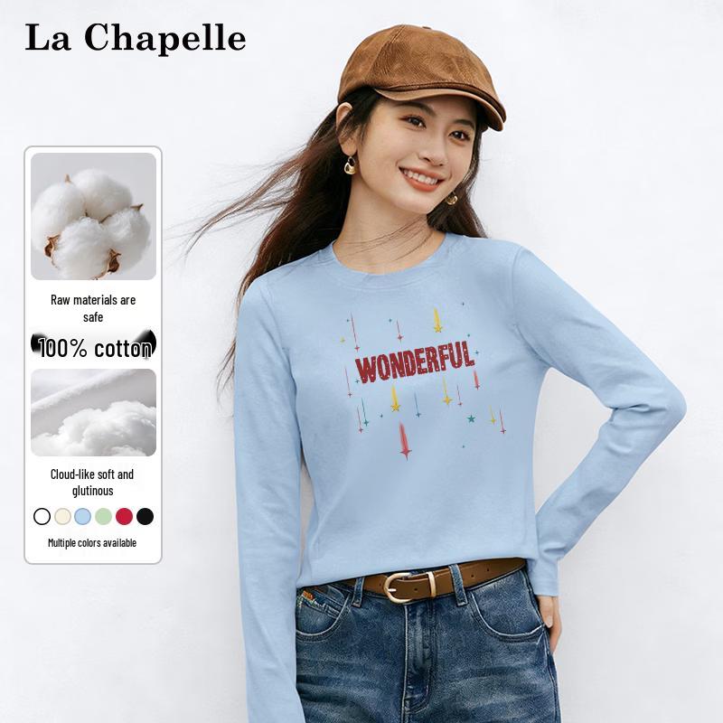 La Chapelle Women s Loose Fit Pure Cotton Long Sleeve T-shirt S