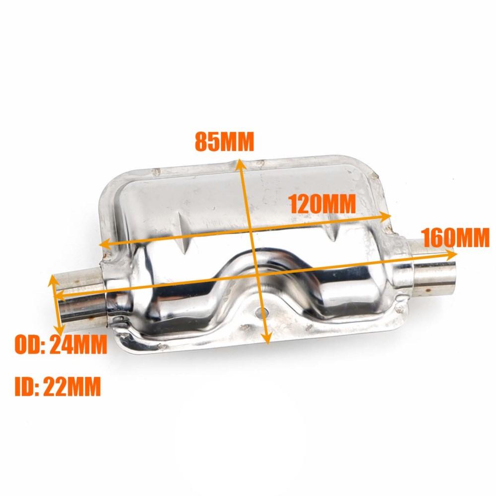 24mm Muffler Silencer Straight-through / S Curved Air Diesel Parking Heater Exhaust Pipe Stainless For Car Truck Camper VAN