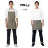 Bonmax LCK79006 2WAY Apron 18 White x Blue Free Size