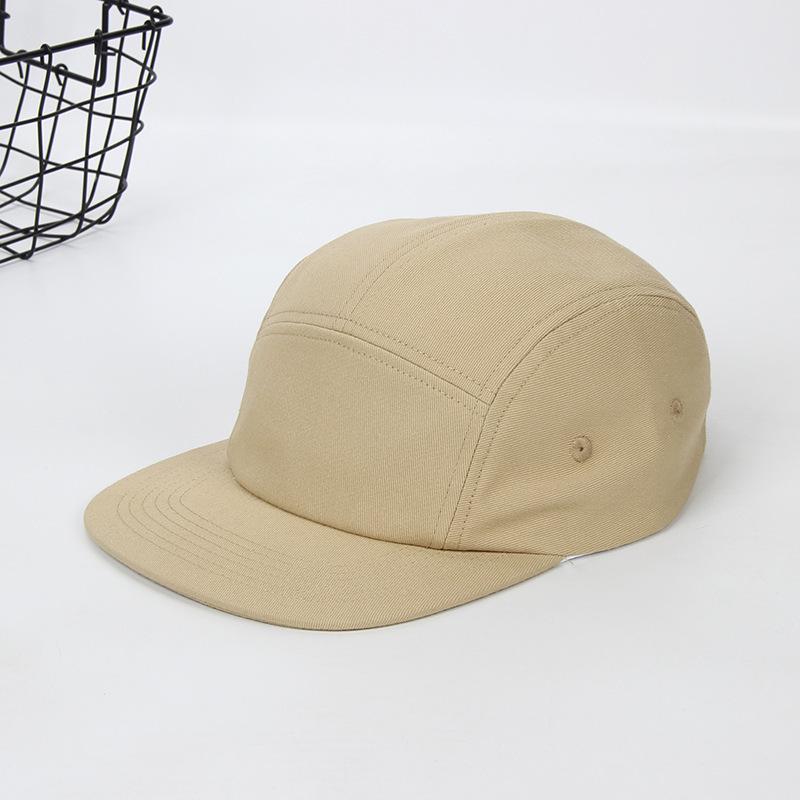 Cotton 5-Panel Flat Brim Baseball Cap, Unisex Aviator Skateboard Camping Hat, Street Hip Hop Headwear