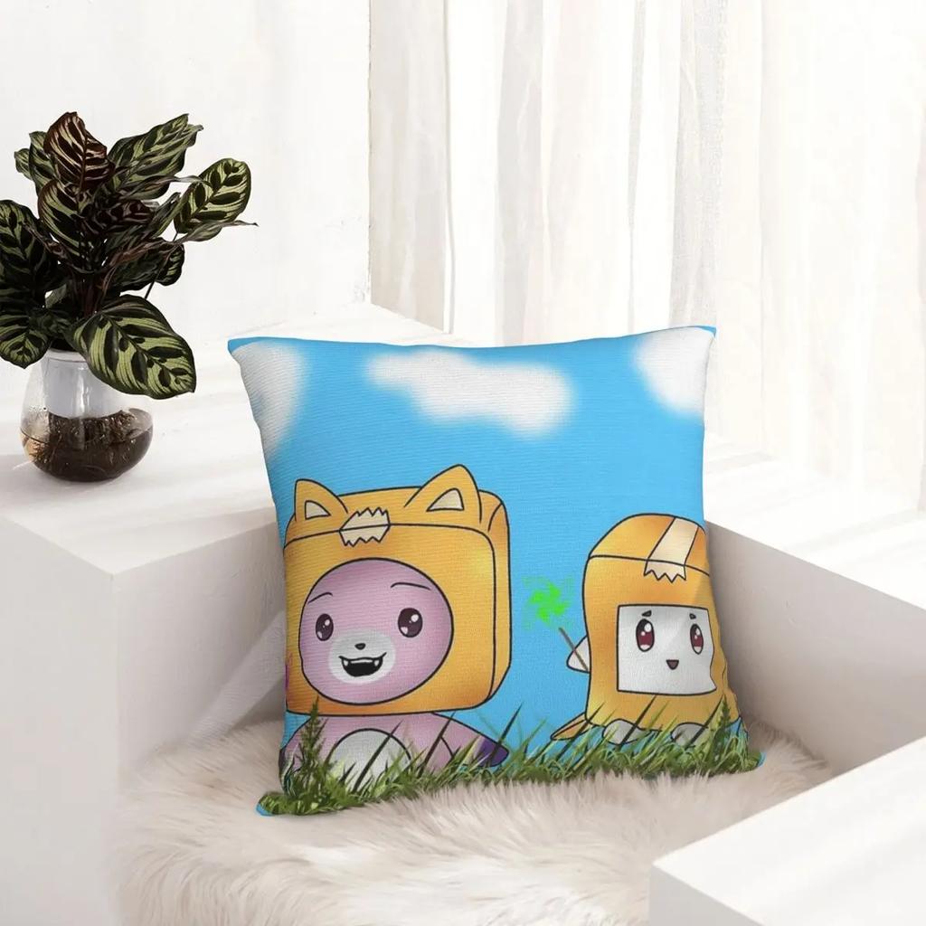 Foxy Boxy Pillowcase Polyester Cushion Cover Decoration Cute Cartoon Pillow Case Cover Home Zippered