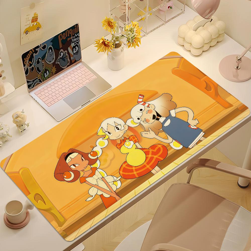 Cartoon Ppoppinplay Kitchen Mouse Pad Large Nonslip Lockedge Desktop Computer Desk Mat Keyboard Mousepad Office Gamer Student
