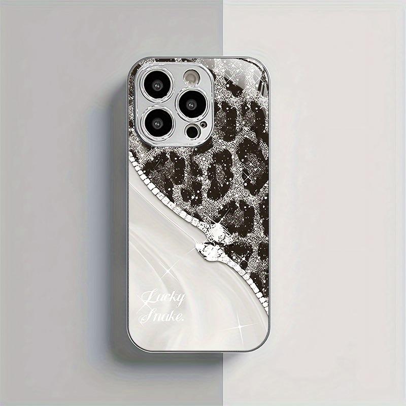 Hartowane Szkło z Wzorem Węża Lamparta Galwanizowana Osłona Telefonu Dla iPhone 17 16 15 Pro Max 14 Plus 13 12 11 Pro 16E 17 Air Cover