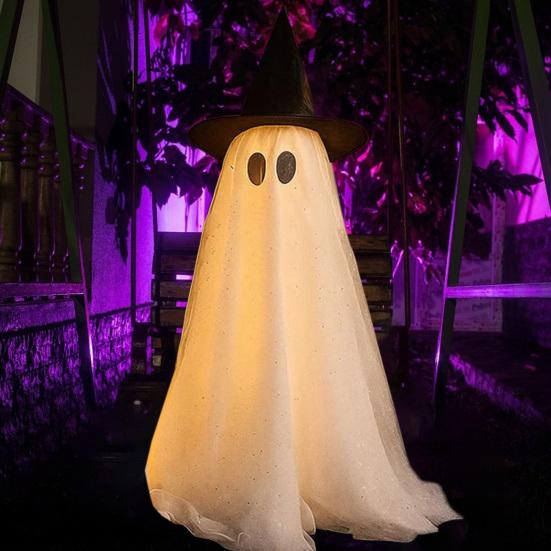 Halloween Outdoor Standing Ghost Decoration Light Up Spooky Ghost