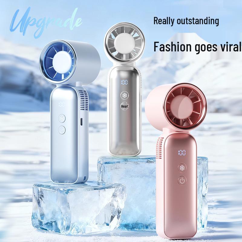 Portable High-Speed Mini Cooling Fan with Long-Lasting Ice Compress and Convenient Handheld Design