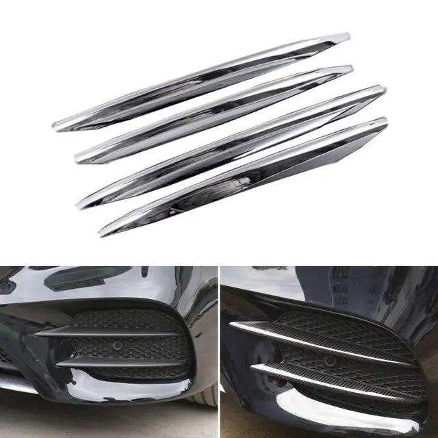 4Pcs Car-styling Carbon Texture Front Fog Light Grille Cover Trims For Mercedes Benz E-Class W213 S213 C238 A238 2018