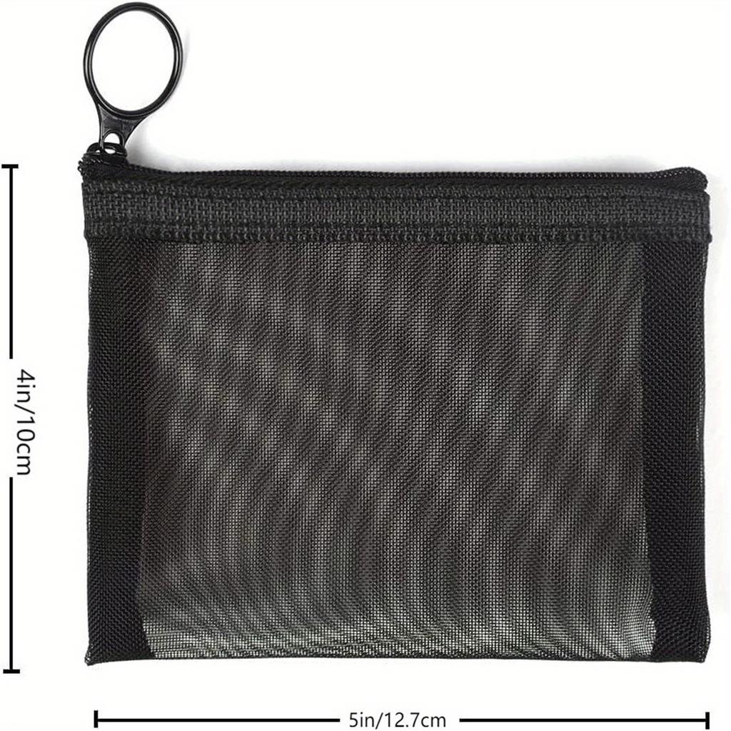 5 pièces/paquet Mini Sacs en Maille à Fermeture Éclair, 10 cm x 12,5 cm, Organisateur d'Accessoires Cosmétiques pour Maquillage, Rouge à Lèvres, Petite Pochette de Rangement pour Kit de Voyage