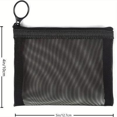 5pcs/pack Mini Zipper Mesh Bags, 4" X 5", Beauty Makeup Lipstick Cosmetic Accessories Organizer, Small Travel Kit Storage Pouch