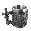 Medieval Knight Beer Mug With Dragon Handle Retro Style Stainless Steel Liner Large Capacity Tankard For Men Gifts
