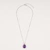 Amethyst Teardrop Silver Chain Necklace for Women [COAI]