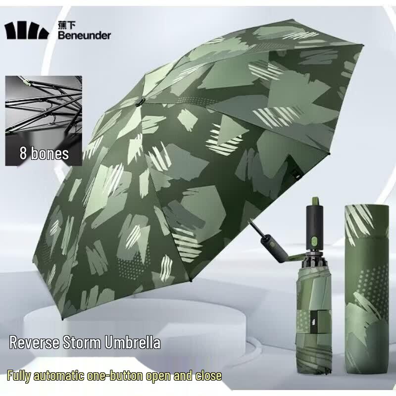 Beneunder Automatic 8-Rib Windproof Folding Umbrella