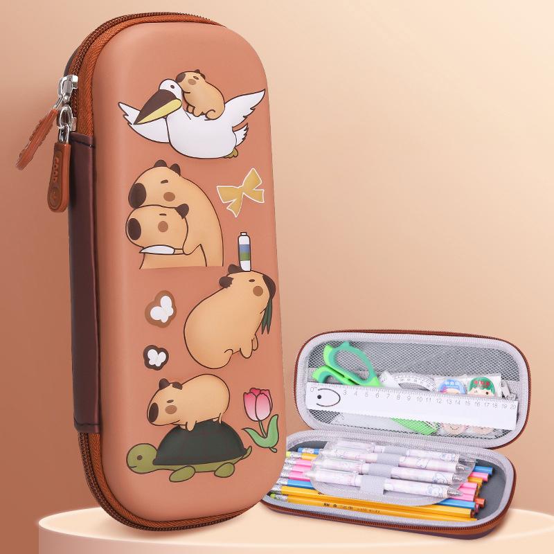 3D Capybara Pencil Case Drop Resistant Student School Supplies Large Capacity Multifunctiona Pen Pouch Stationery
